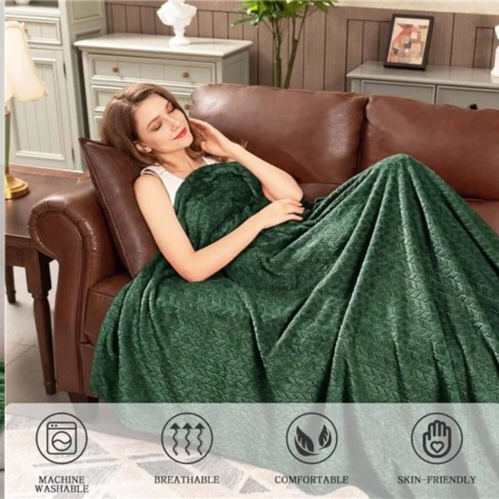 Fleece Throw Blankets, Super Soft Flannel Cozy Blankets for Adults